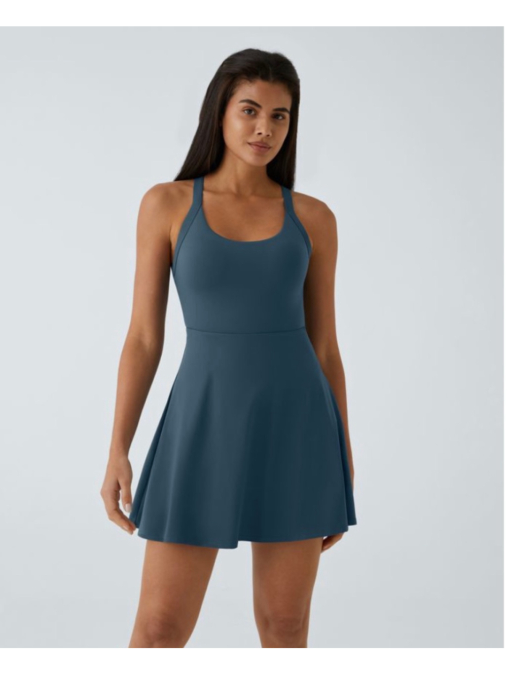 Size L Halara SoftlyZero Airy Backless Twisted Flare Active Dress